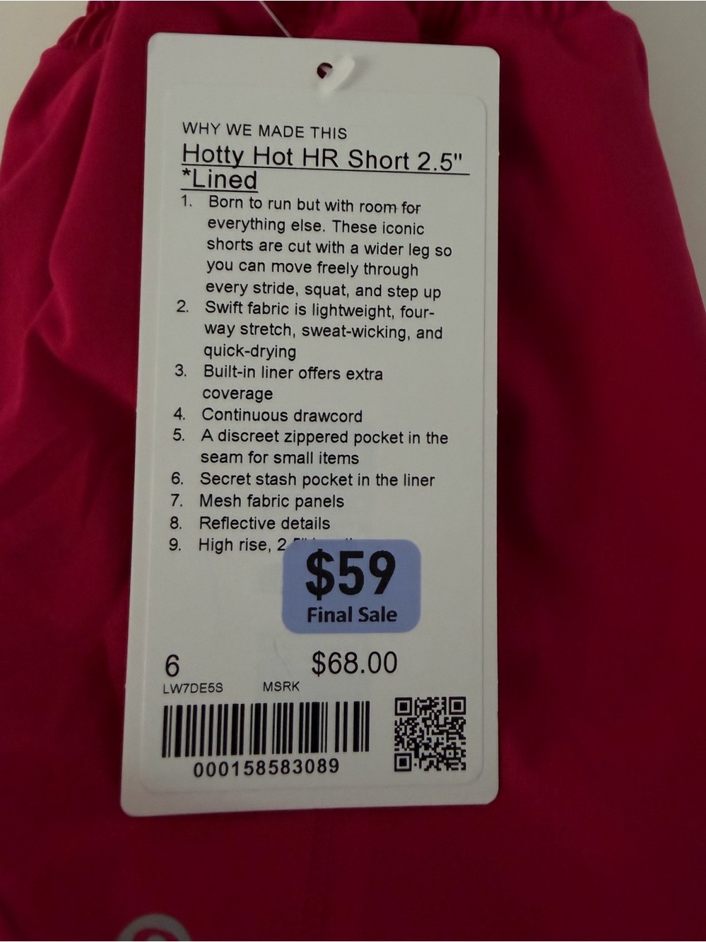 Lululemon - Hotty Hot High Rise Short 2.5” - Size 6 & 10 - NWT - Picture 5 of 7